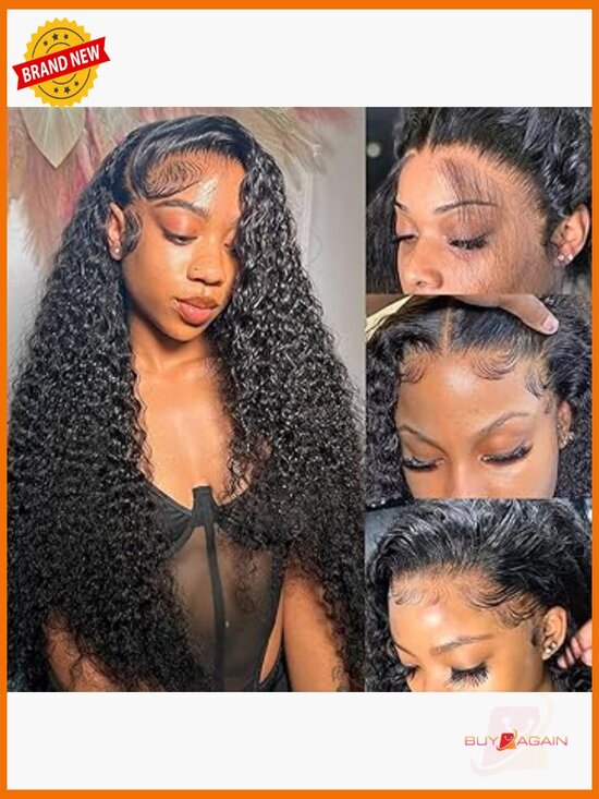 200% Density Human Hair Deep Wave Lace Front Wig 13x6 Pre Plucked main image 5